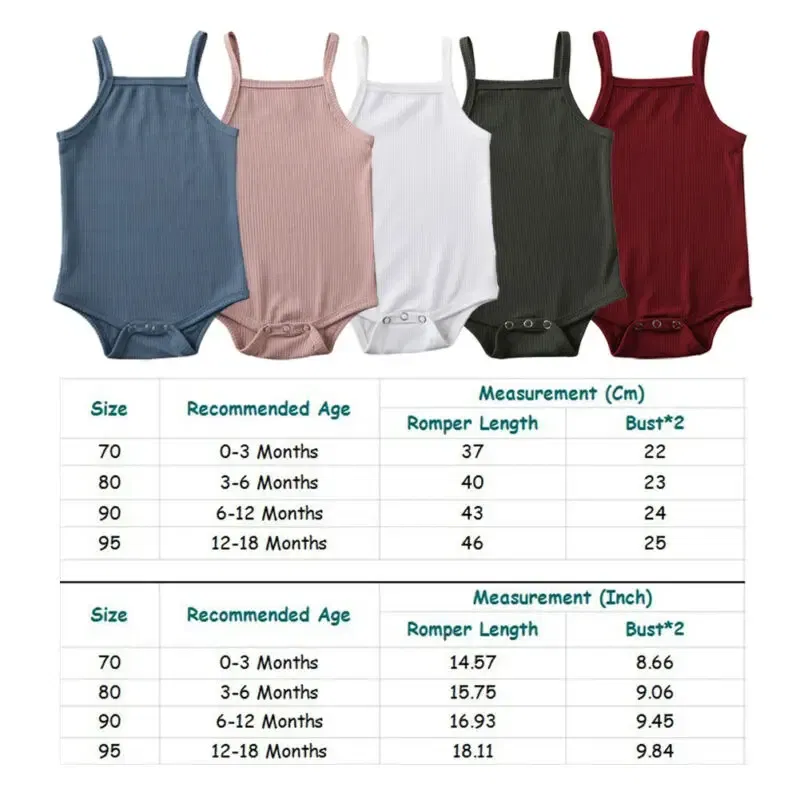 Color: Beige, Kid Size: 6M - 2020 Infant Baby Square Collar Bodysuits Newborn Baby Boy Girl Sling Romper Bodysuit Jumpsuit Outfit Clothes Set