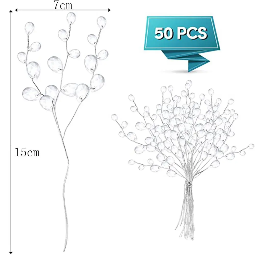 Beautiful Twigs DIY Water Drop For Home Wedding Party Crystal Bud Branches Artificial Bouquet Craft Decoration Crystal Flower