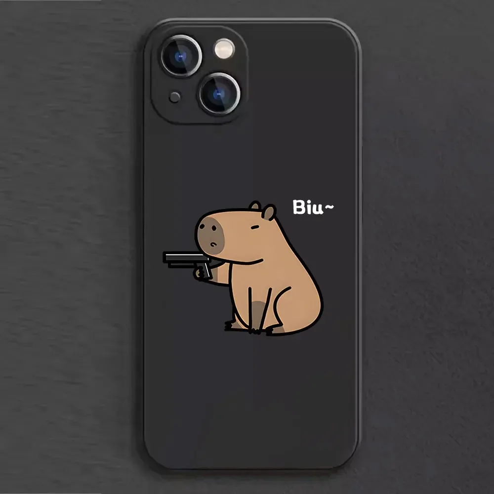 Color: Blue, Material: Cotton - Cartoon Animal Capybara Phone Case For Samsung Galaxy S10 S20 S21 S22 S23 S24 FE Plus Ultra Note 20 Couple Paired Silicone Cover
