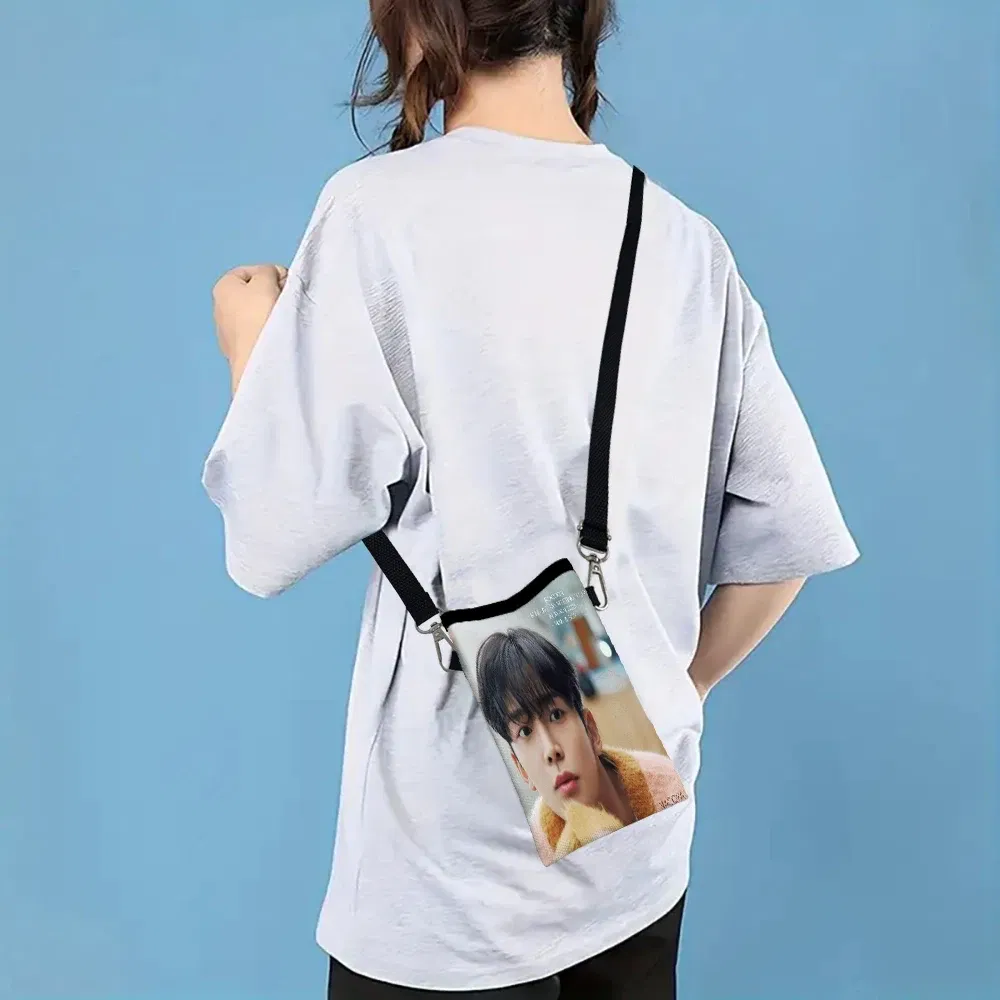 Color: black, Size: Extra Large - SF9 Rowoon Print Phone Bag Adjustable Detachable Strap Designed Women Crossbody Bag Convertible Shoulder Bag3.3