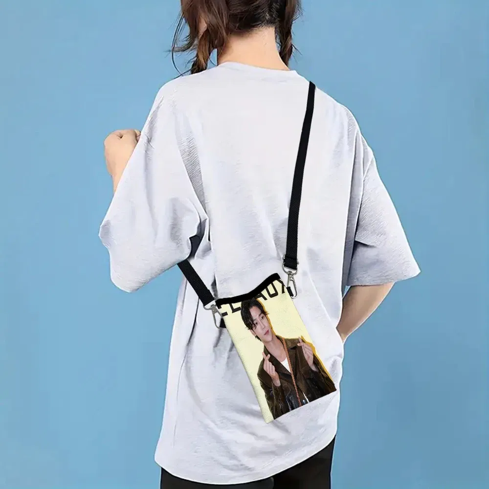Color: black, Size: Extra Large - SF9 Rowoon Print Phone Bag Adjustable Detachable Strap Designed Women Crossbody Bag Convertible Shoulder Bag3.3