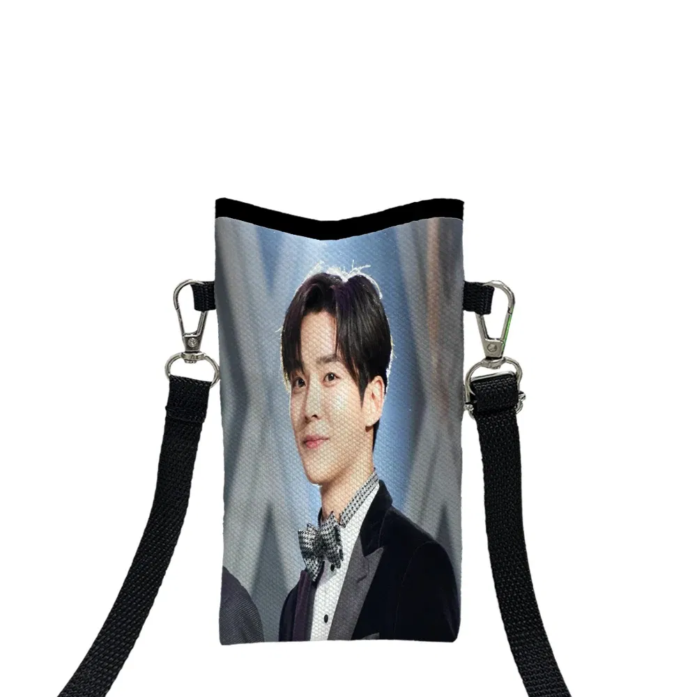 Color: black, Size: Extra Large - SF9 Rowoon Print Phone Bag Adjustable Detachable Strap Designed Women Crossbody Bag Convertible Shoulder Bag3.3