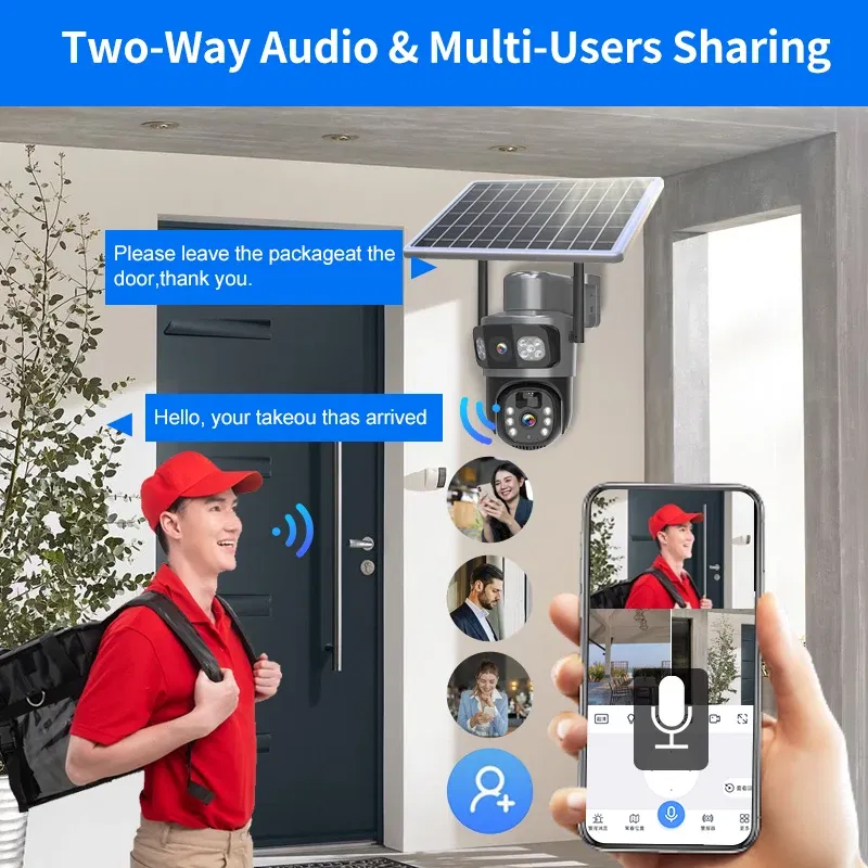 Color: Blue - DIDSeth 4G PTZ IP Solar Camera 4G SIM Card CCTV Wireless WIFI Solar Outdoor Waterproof 360 IP Camera Pan Tilt Eseecould APP