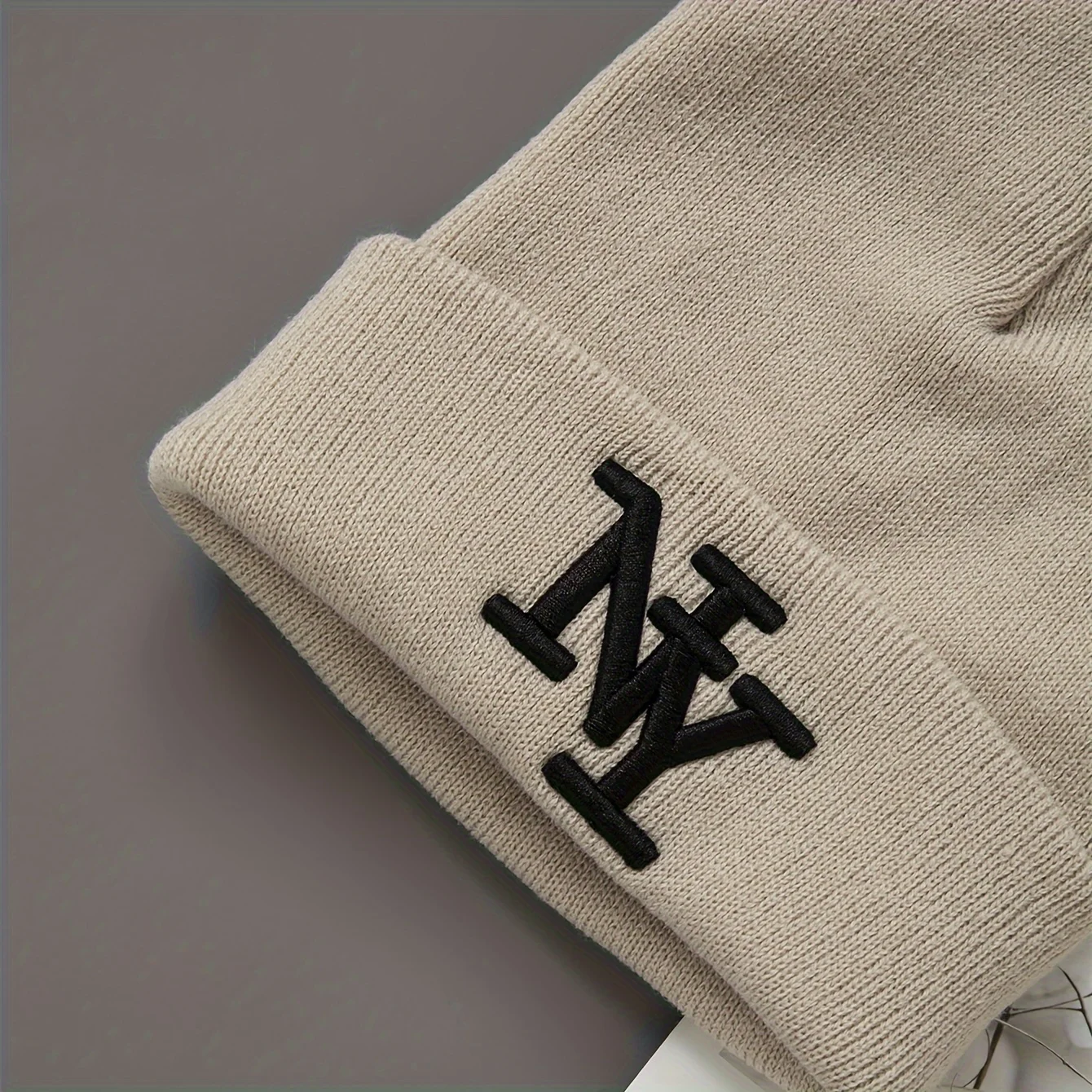 Color: Light  Blue - 1/2/3pcs Unisex Winter Beanie Hats, Solid Color Knitted Warm Outdoor Caps with Embroidered NY Logo, Hand Washable, Black