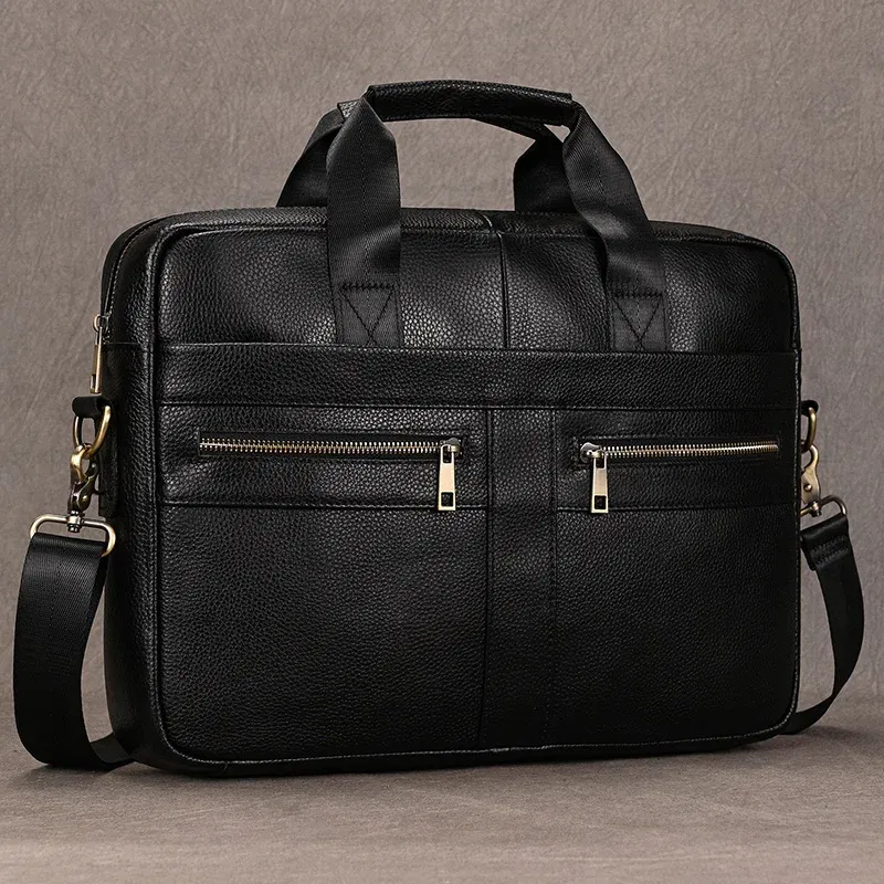 Color: Beige, Ships From: CHINA - Newsbirds Leather Men Briefcase Doctor Layer Business Man Laptop Bag 15 6 inches Genuine Leather Computer Bags Men Male Tote Bag