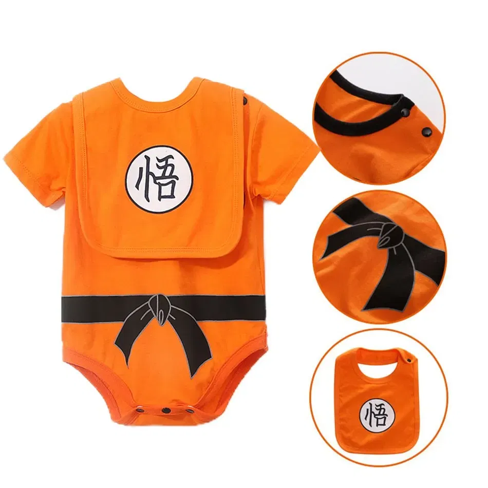 Color: Gold, Kid Size: 6M - Anime Clothes Baby? Vegeta? Rompers Newborn? Kuririn? Roshi Training Outfit Infant Kids Halloween Cartoon Cosplay Costume Jumpsuit