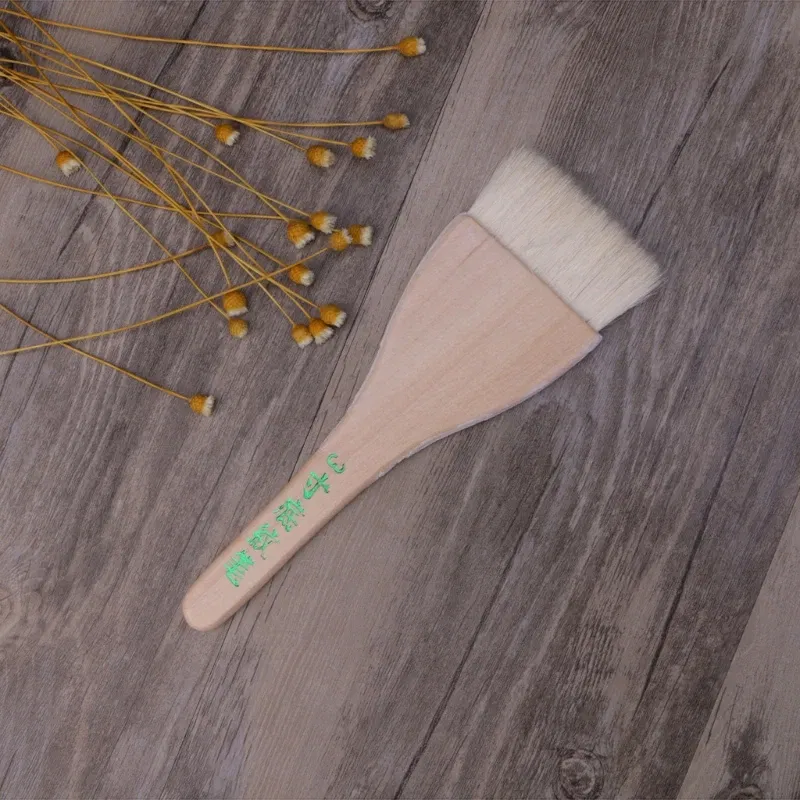 Color: Red - Goat Hair Paint Brush Ceramic Pottery Painting with Handle Drawing Brush for Teacher Students Painting Course Teaching