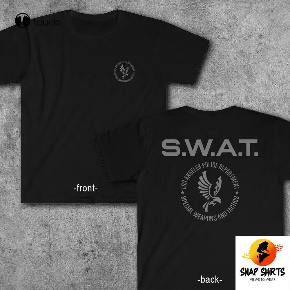 Color: GRAY, Size: XXXL - New Lapd Swat Tv Series S.W.A.T. Inspired T Shirt Los Angeles Dep Tee T-Shirt