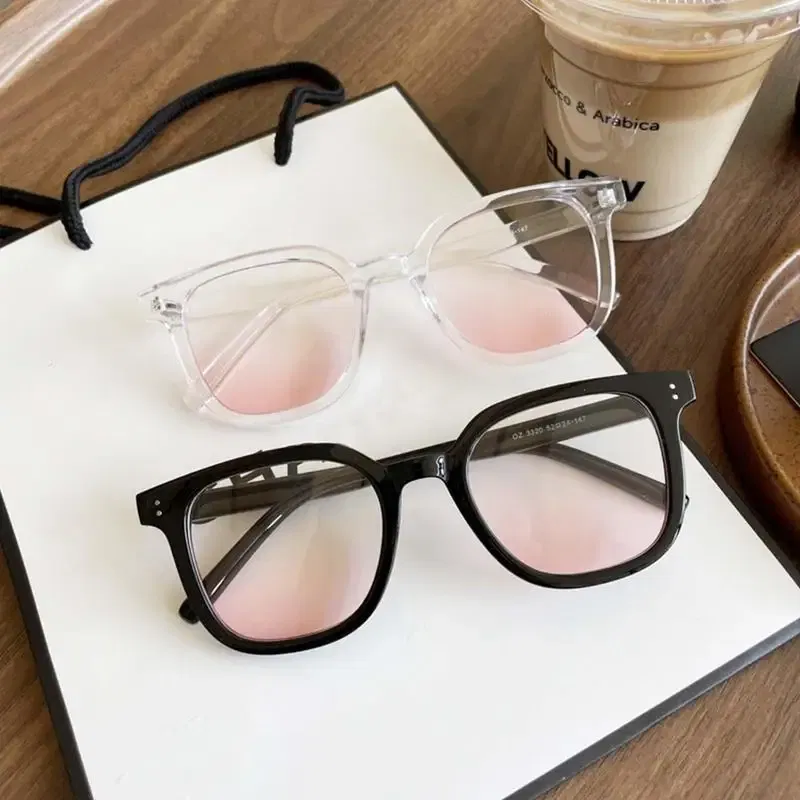 Color: Red, Ships From: CHINA - Powder Blusher Glasses Korean Oversized Gradual Pink Sunglasses Fashion Computer Goggle Women's Gift Blue Light Blocking Glasses