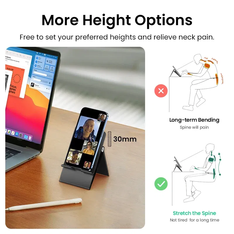 Color: MULTICOLOR - UGREEN Phone Holder Stand Moblie Phone Support For iPhone 16 15 ProMax Xiaomi Samsung Tablet Holder Desk Cell Phone Holder Stand
