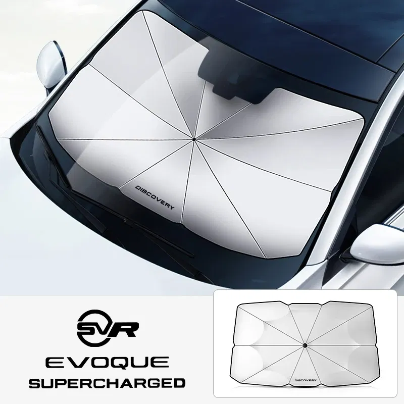 Color: Dark Grey - Car Windshield Sunshade Umbrella Car Front Shading For Land Rover Discovery 3 4 2 Freelander Evoque Velar Autogiography SVR