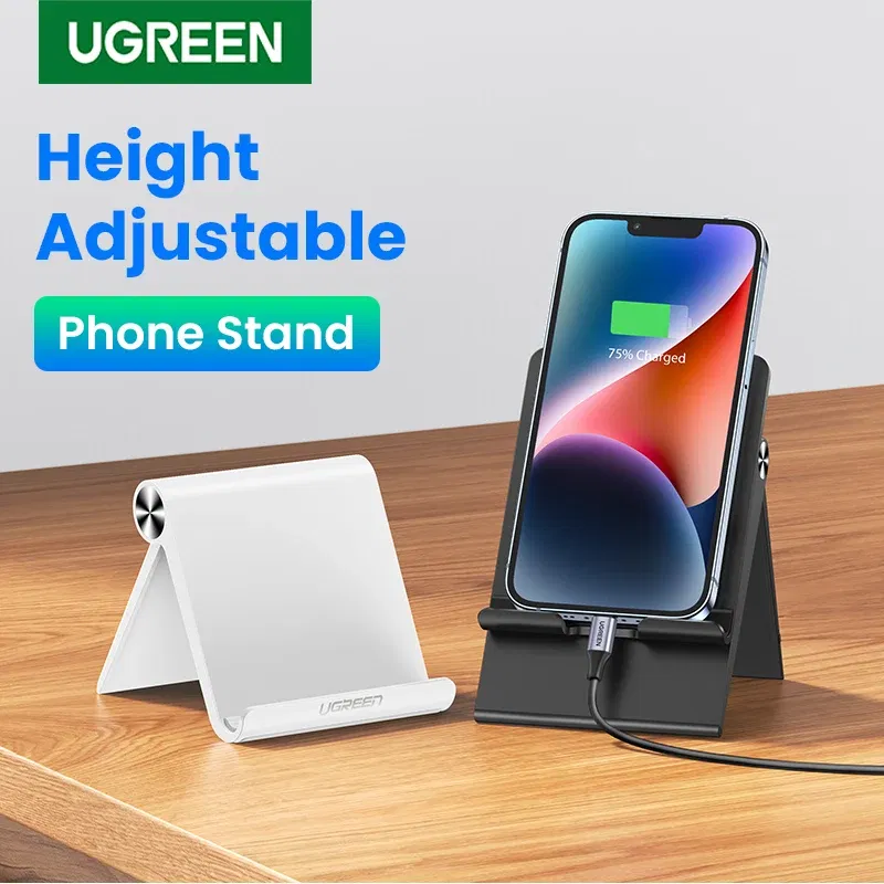 Color: Transparent - UGREEN Phone Holder Stand Moblie Phone Support For iPhone 16 15 ProMax Xiaomi Samsung Tablet Holder Desk Cell Phone Holder Stand