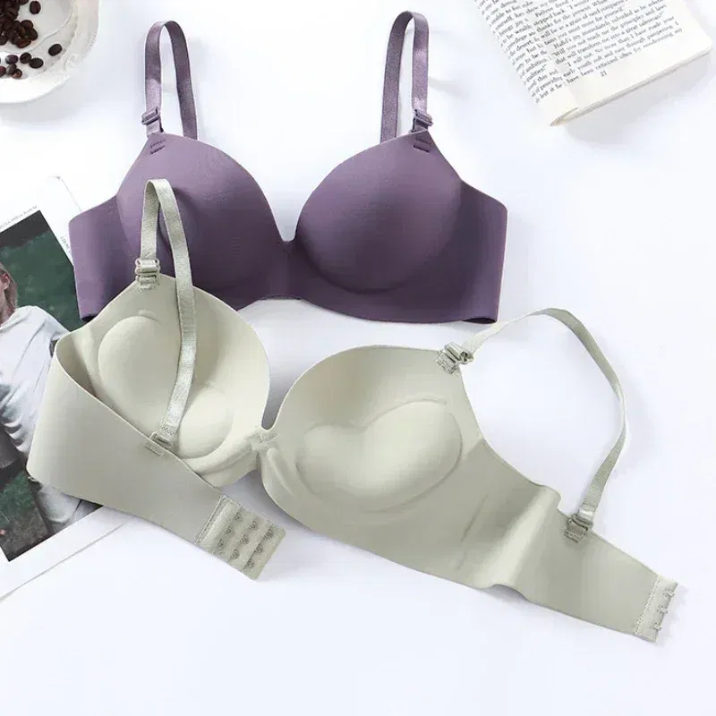 Color: green, Bands Size: 32, Cup Size: B - Women Seamless Bra Sexy Push Up Bralette No Wire Girls Students Breathable Lingerie Fashion 3/4 Cup Wireless Female Lingerie