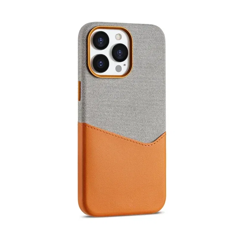 Color: black, Material: ABS - Card Holder MagSafe Leather Phone Case For iPhone 14 16 Pro Max 13 15 Pro 12 Pocket Wireless Charging Alloy Lens Hit Color Cover