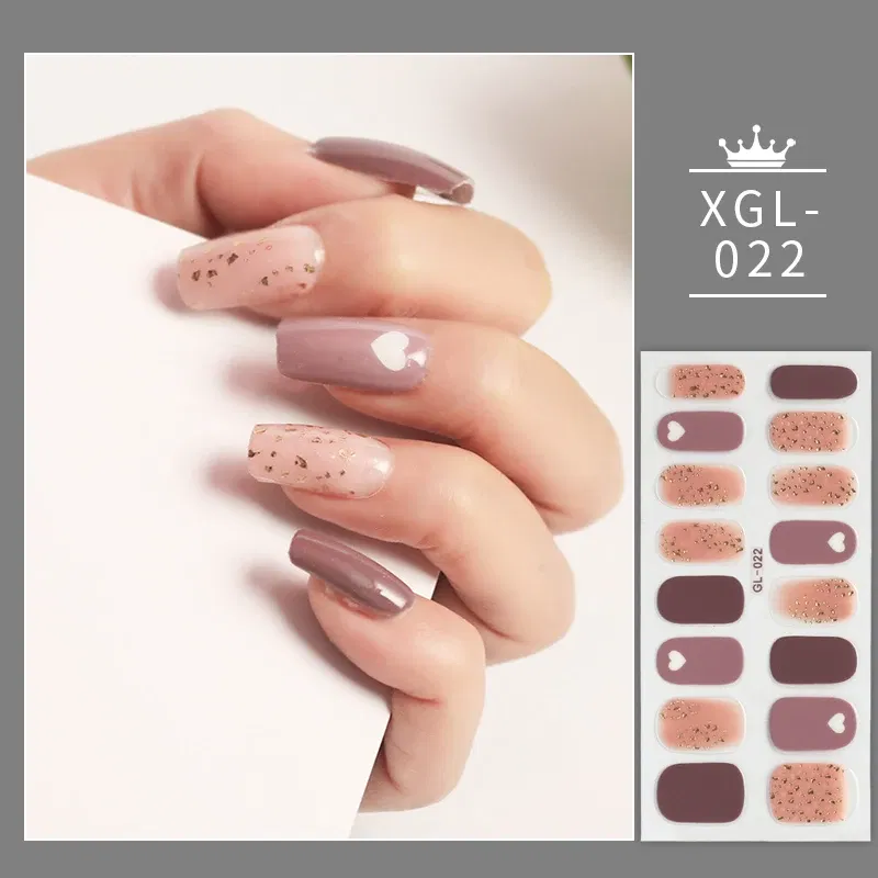 Color: Amry Green - Shiny New Year Nail Sticker Self Adhesive Decor Sticker Nail Wraps Glitter Nail Polish Sticker Waterproof Christmas Nail Sticker