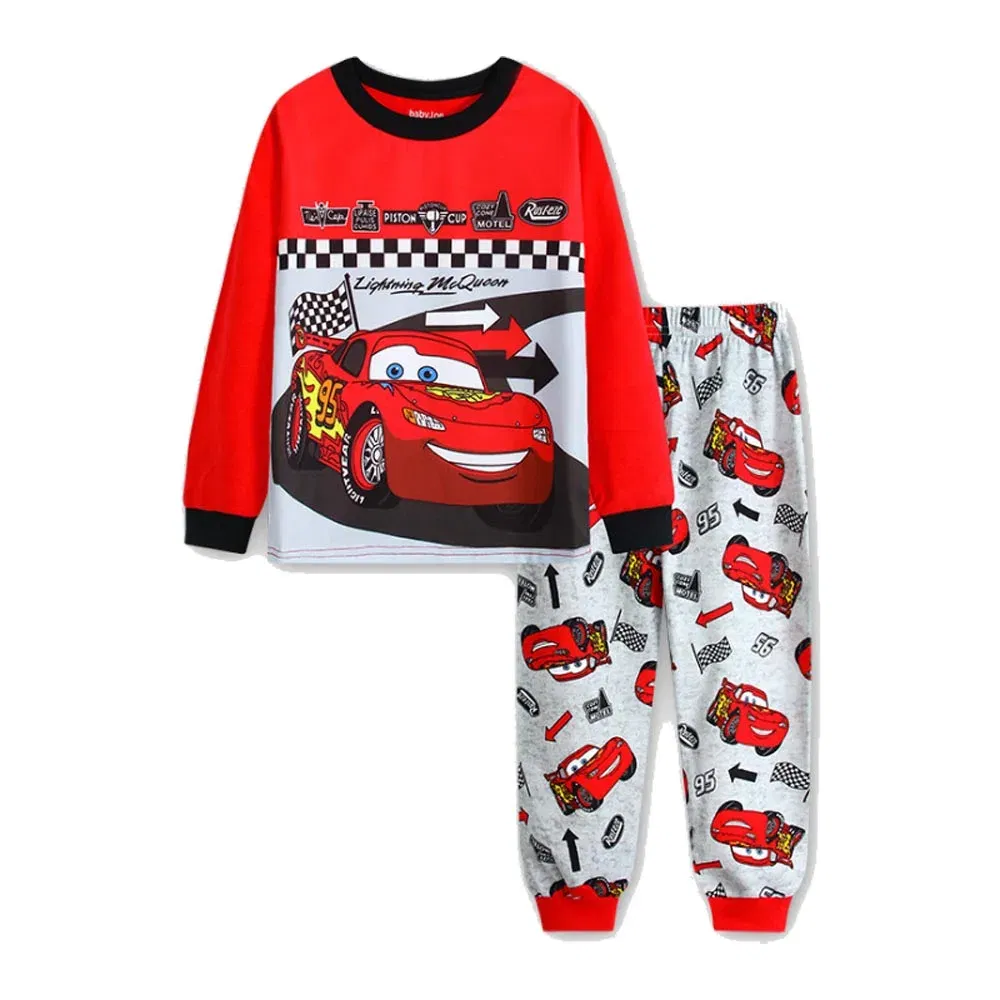 Color: black, Kid Size: 7 - MINISO Disney Boys Girls Pajamas Sets Kids Toddler 2 to 3 4 5 6 7 Years Cotton Long Sleeve Spring Fall Children Homewear Pijamas