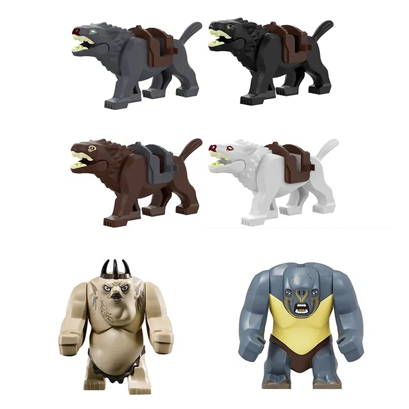 Color: black - Lord of the Rings Ogre Building Blocks Figures Bricks Educational Toys Cartoon Figures Action Toys Brick Kids Gifts
