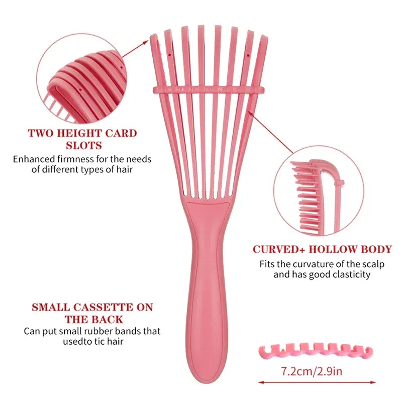 Color: Red - Fluffy Scalp Massage Comb Multi-function Octopus Comb Hairstyle Smooth Hair Ribs Suitable for Curly Hair Brush Hair Styling Tool