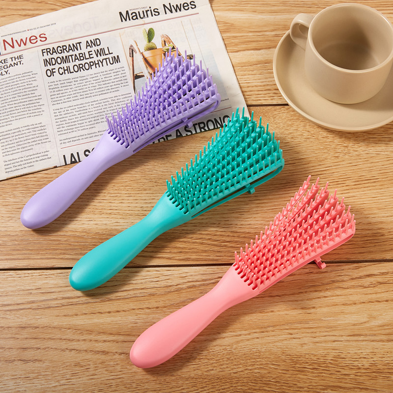 Color: Red - Fluffy Scalp Massage Comb Multi-function Octopus Comb Hairstyle Smooth Hair Ribs Suitable for Curly Hair Brush Hair Styling Tool