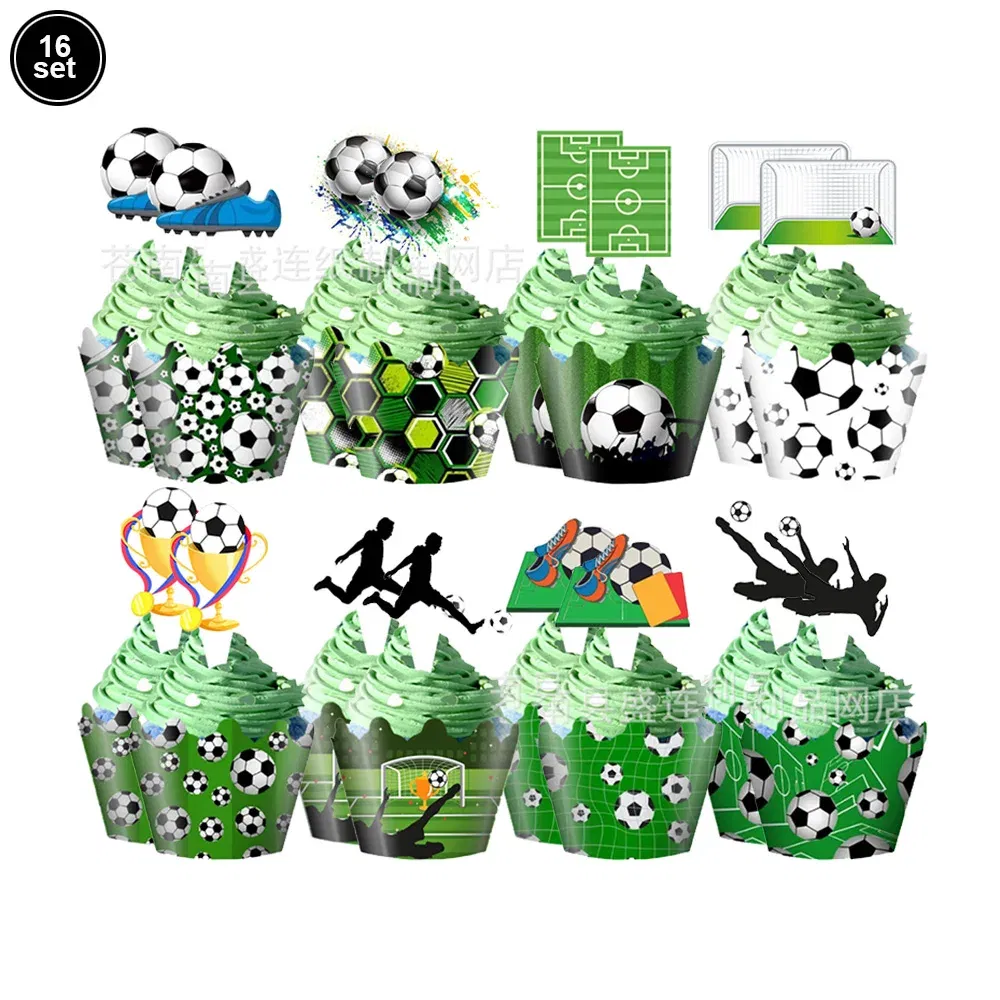 Color: DARK GRAY - Soccer Cake Decorations Soccer Birthday Party Supplies Soccer Ball Cupcake Topper