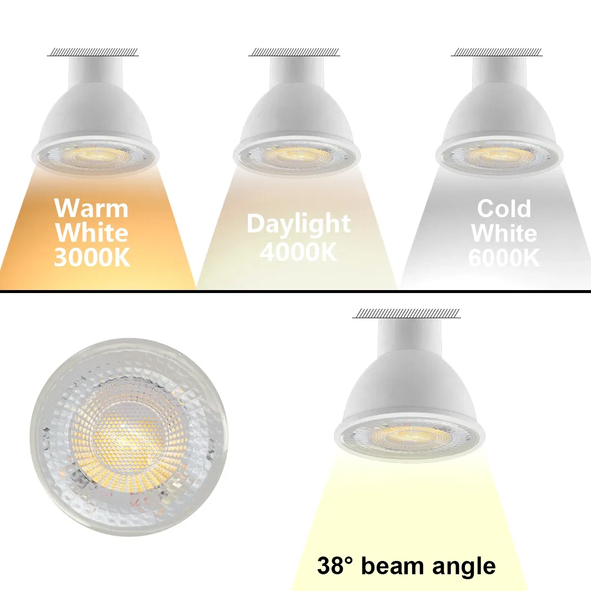 1-10PCS Led Spotlight GU10 GU5.3 MR16 3W 5W 6W 7W 38 Degree Lighting Bulb 220V Indoor Lighting 3000K 4000K 6000K Bombillas