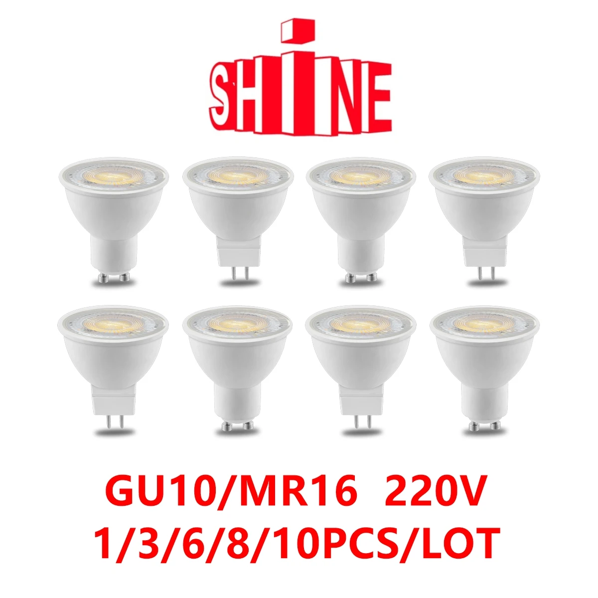 Emitting Color: PURPLE, Color: Yellow, Number of LED Chip: 1 pcs, Wattage: 6w - 1-10PCS Led Spotlight GU10 GU5.3 MR16 3W 5W 6W 7W 38 Degree Lighting Bulb 220V Indoor Lighting 3000K 4000K 6000K Bombillas