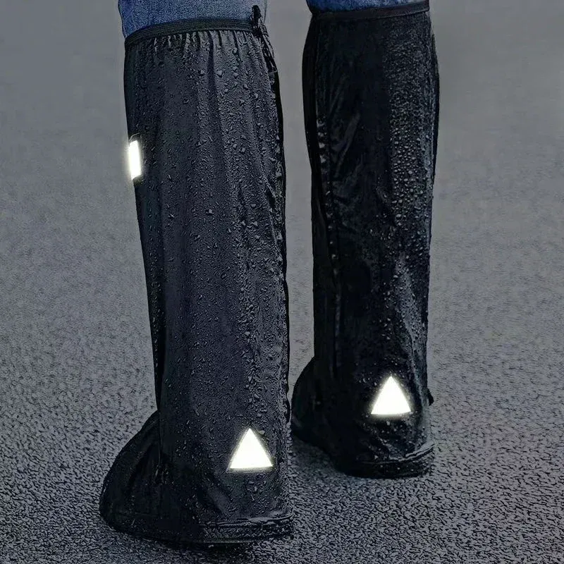 Color: black, Size: M - Recycling rain boot cover anti-slip boot cover Unisex bicycle shoes rain and snow day protective cover