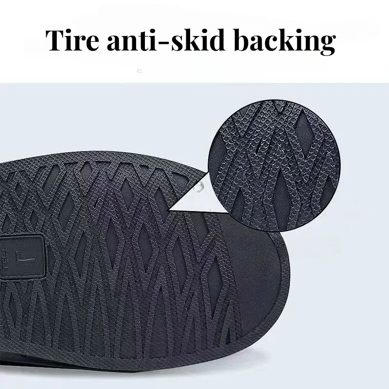 Color: black, Size: M - Recycling rain boot cover anti-slip boot cover Unisex bicycle shoes rain and snow day protective cover