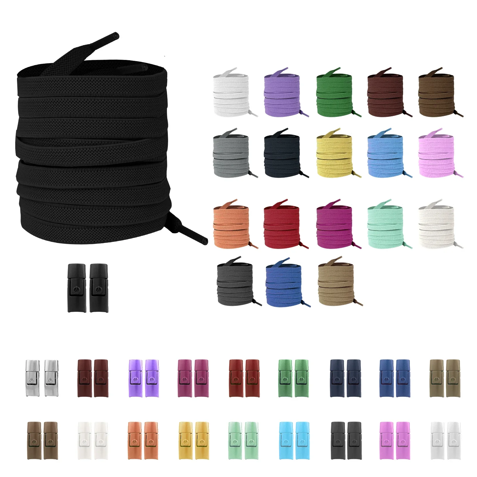 Color: wine red - 2/4/10pairs Without Ties Elastic Laces No Tie Shoe Laces Press Lock Shoelaces Sneaker Kids Adult 8MM Widened Flat Shoelace