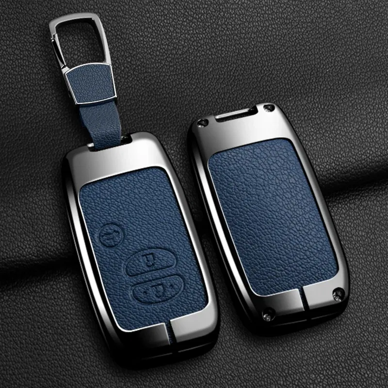 Color Name: Yellow - Alloy Car Key Case Cover Shell Fob For Toyota Prius 30 Alpha Aqua Land Cruiser Auris For Lexus LC 200 2012 - 2014 Parts Keychain