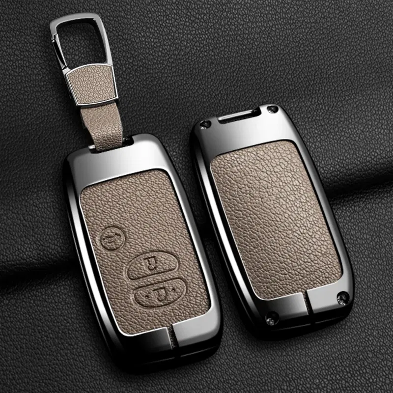 Color Name: Yellow - Alloy Car Key Case Cover Shell Fob For Toyota Prius 30 Alpha Aqua Land Cruiser Auris For Lexus LC 200 2012 - 2014 Parts Keychain