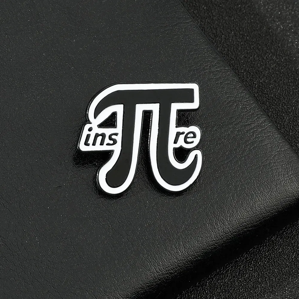 Mathematical Symbol Letters Metal Enamel Pin Badge Brooch Simple Black White Jewelry Accessories  Gift for Teacher Student