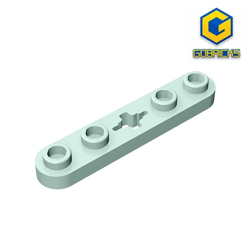 Color: light yellow - Gobricks GDS-900 Plate 2 x 4 Technical, Plate 1 x 5 with Smooth Ends, 4 Studs and Center Axle Hole compatible with lego 32124