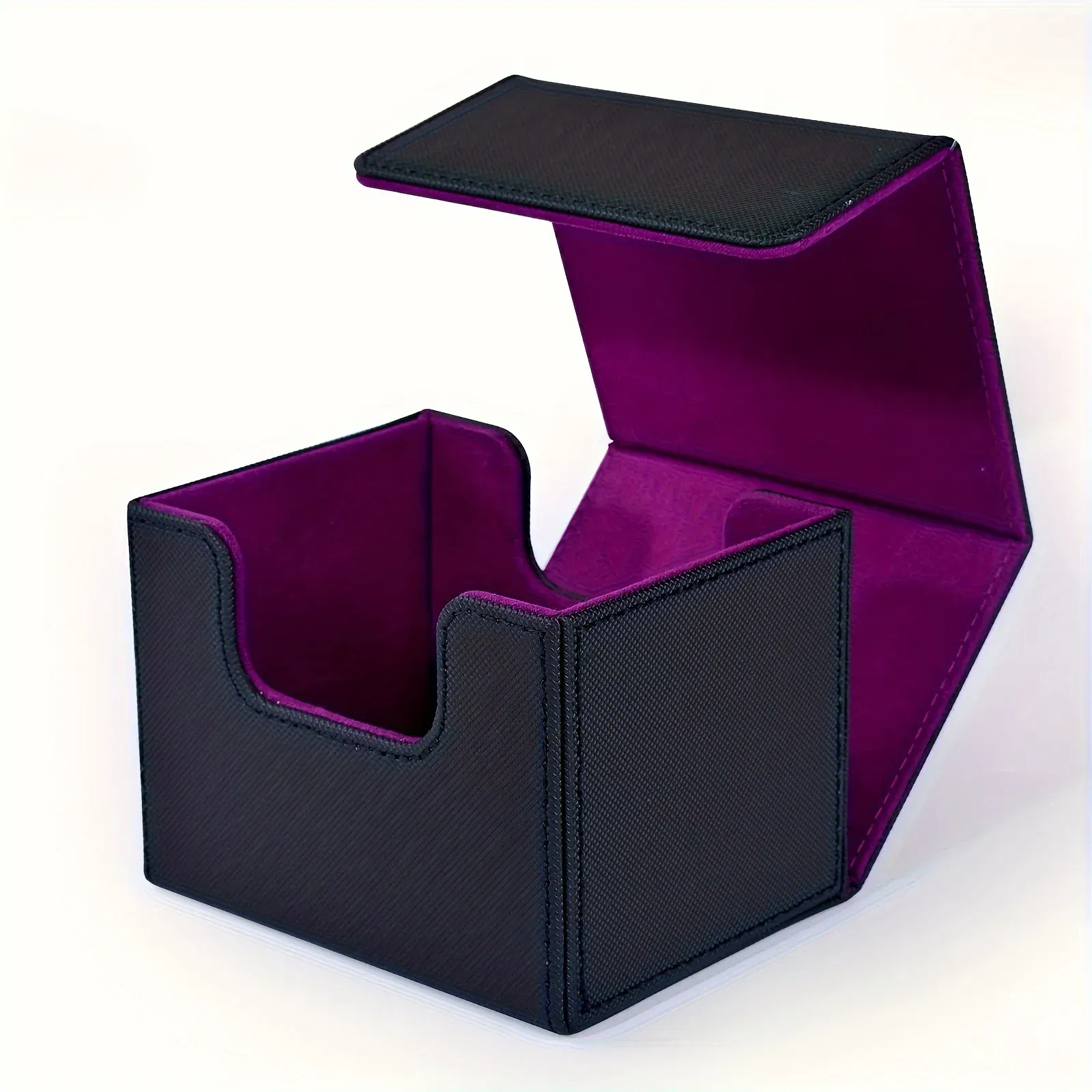 Color: Gold - Card Deck Box , Card Storage Box Fits 100 single  Sleeved Cards, PU Leather Strong Magnet Card Deck Case for TCG Cards