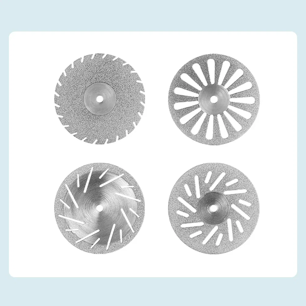 Color: Light Red - 5 Pcs Dental Lab 0.20mm Ultra-thin Diamond Cutting Disc Double Sided Disk For Separating Polishing Ceramic Crown Plaster