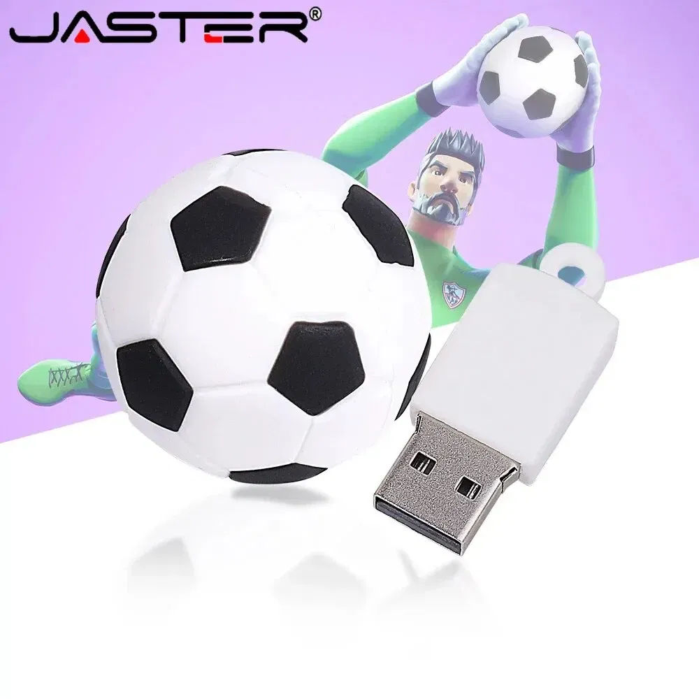 Capacity: 64GB, Color: Black - Football USB Flash Drive 64GB Cute Cartoon Memory Stick 32GB Yellow Red Black Pen Drive 16GB Creative Gift U Disk Free Chain