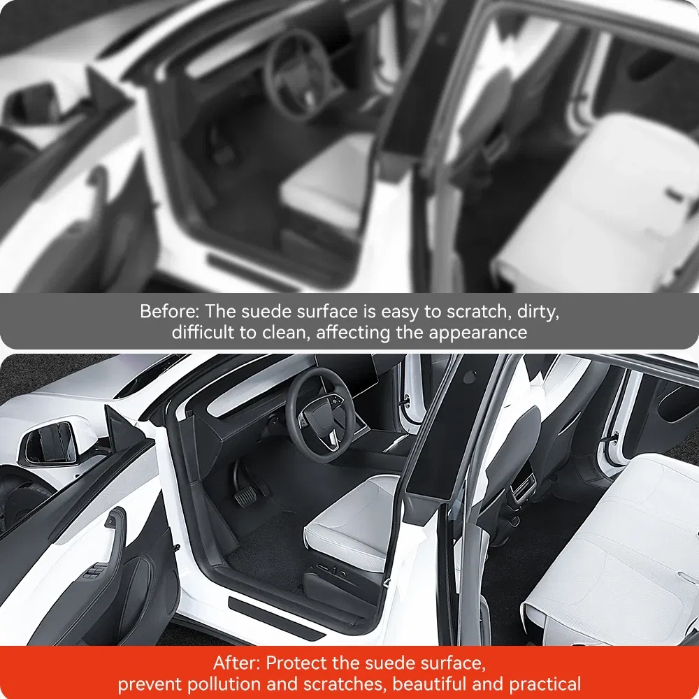 Color Name: Blue, Ships From: CHINA - YZ For Tesla Model Y Juniper 2025 New Leather Trunk Mats Fully Surrounded Waterproof Non-Slip Liner Custom Floor Mat Accessories