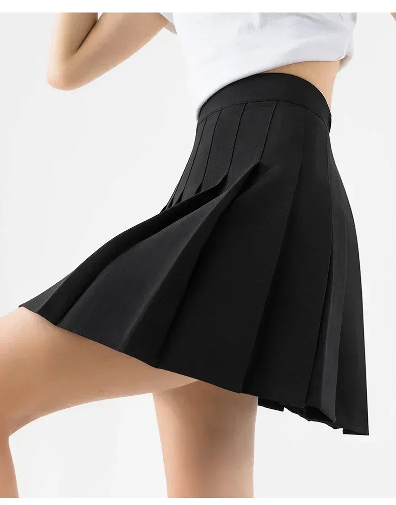 Color: Dark Grey, Size: M - High Waist Pleated Skirt Slim A-Line Mini Harajuku Punk Sexy Female Summer Gothic Clothes Korean Fashion Clothing