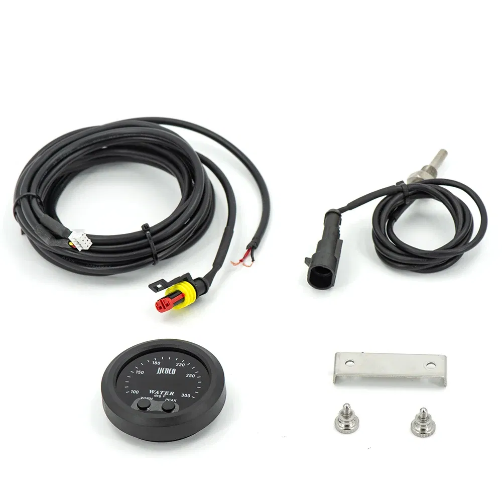Color: Silver - 52MM 12v Racing Car Ultra-thin Water Temperature Gauge And Water Temp Joint Pipe Sensor Adapter 1/8NPT