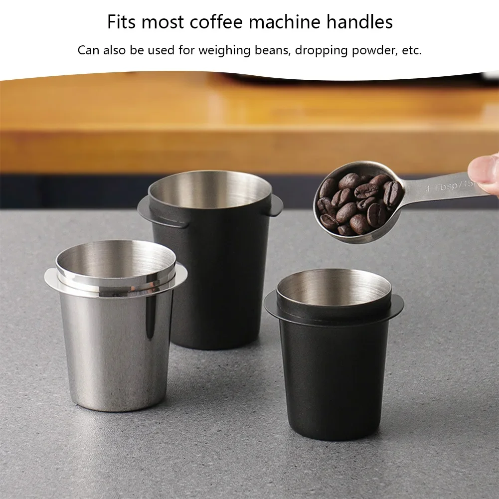 Color: Blue - Coffee Dosing Cup 51/54/58mm Coffee Bean Measuring Cups Stainless Steel Replacement Cafe Barista Tool for Espresso Machine