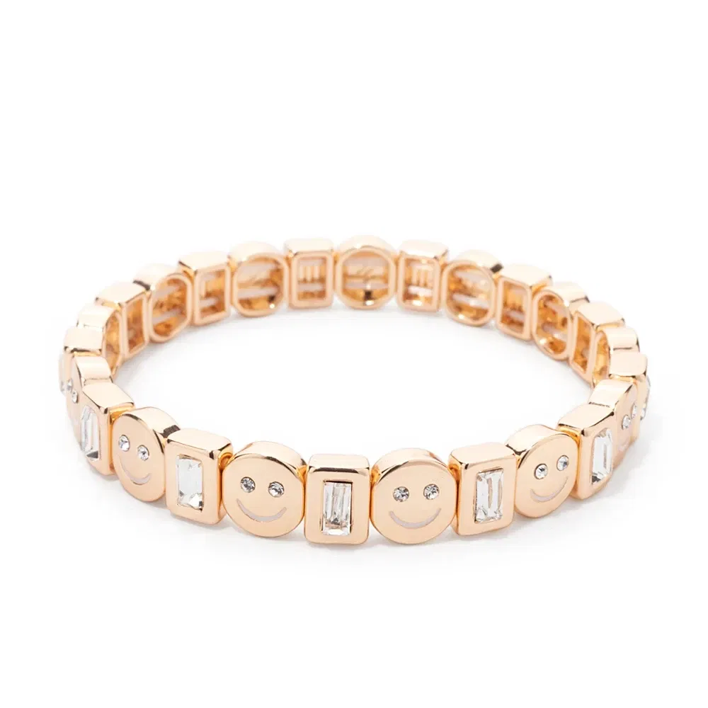 Metal Color: Blue, Ships From: CHINA, Diameter: 50-52mm - 2024 New Rhinestone Happy Bangle For Women Diamond Hand Accessory