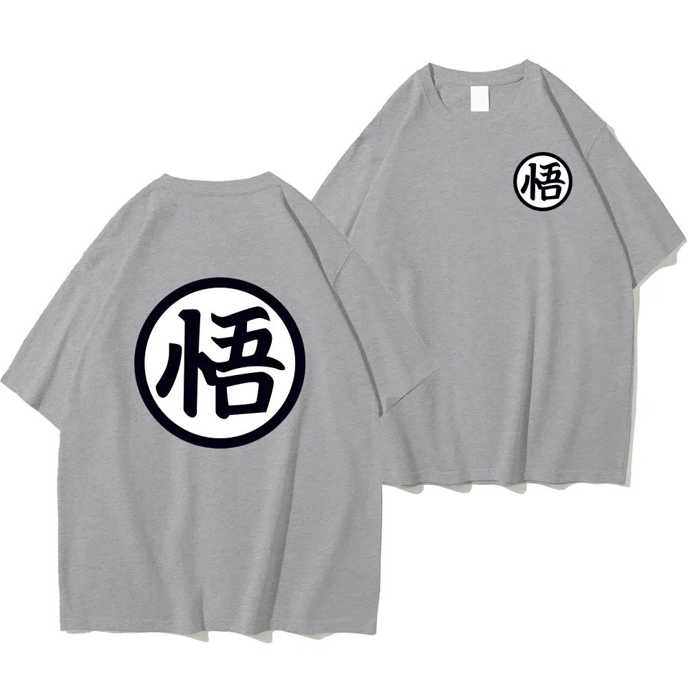 Color: Gold, Size: L - Summer Fashion Anime Son Goku Cosplay T-shirt Cotton Short Sleeve Tops Tee Loose Oversized Casual T Shirts Men Harajuku Clothing