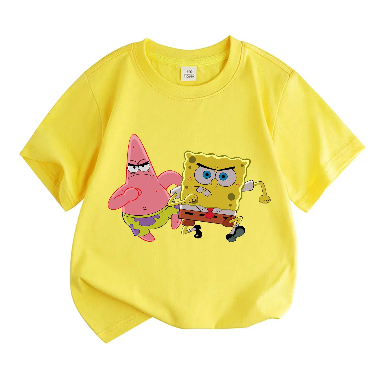 Color: Dark Grey, Kid Size: 11T - Mr. Krabs Squidward  Sandy Spongebob T-shirt 100%Cotton  Children Round Neck Short-sleeved Boys Girls  Fashion Kids Clothes