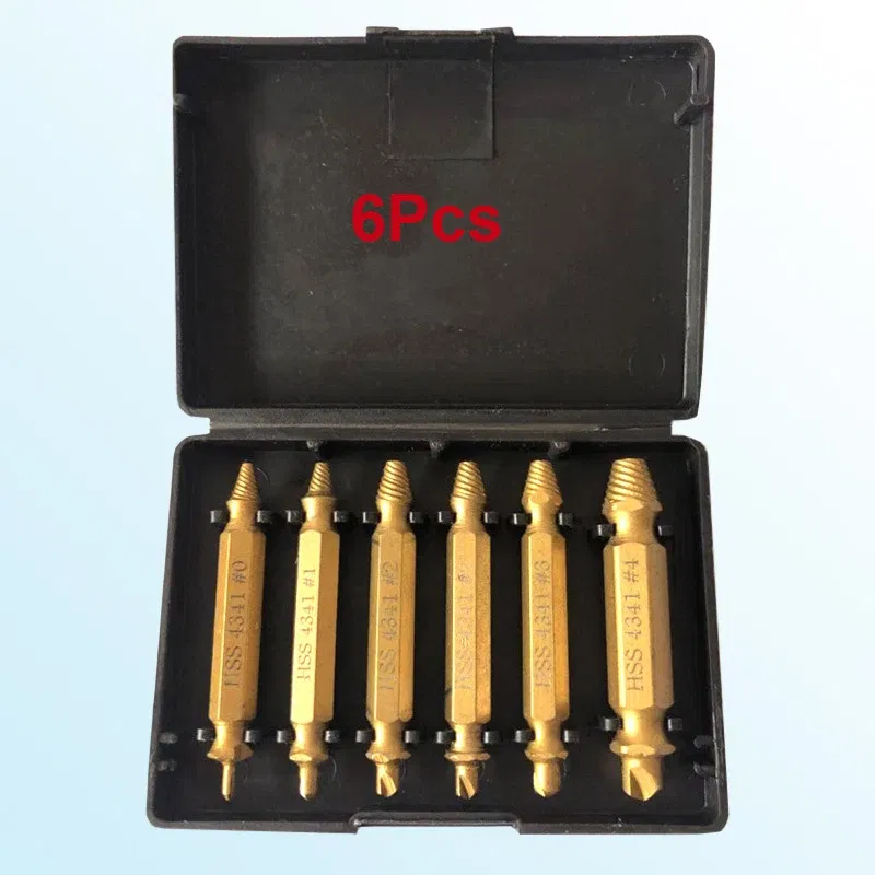 Color: Red - Broken Double Head Screw Extractor Sliding Thread And Broken Wire Remover 4341 Hexagon Drill Set Broken Wire Extractor
