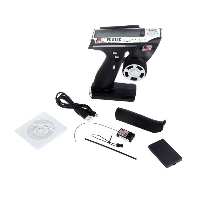 Color: Silver - Flysky FS-GT3C 2.4Ghz 3CH Remote Controller LCD Radio Transmitter with FS-GR3E Receiver for RC Car Truck Crawler Boat
