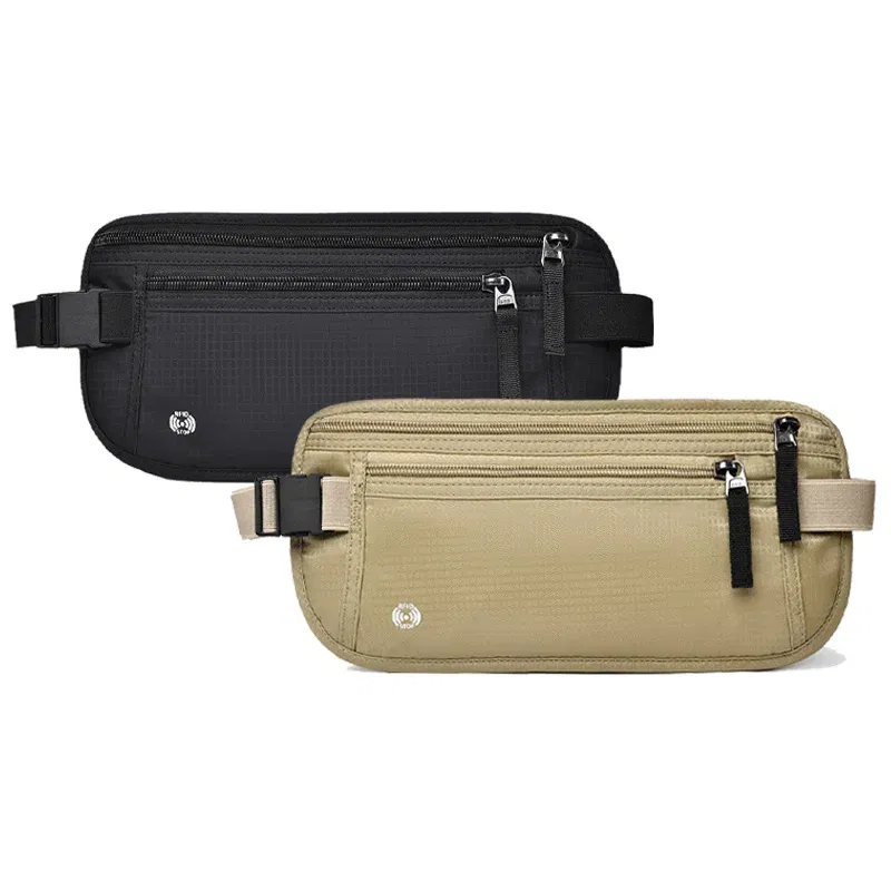 Color: Yellow - Travel Waist Bag Money Belt Slim Passport Holder RFID Blocking Travel Invisible Pouch Protect Cash Credit Cards Travel Documents
