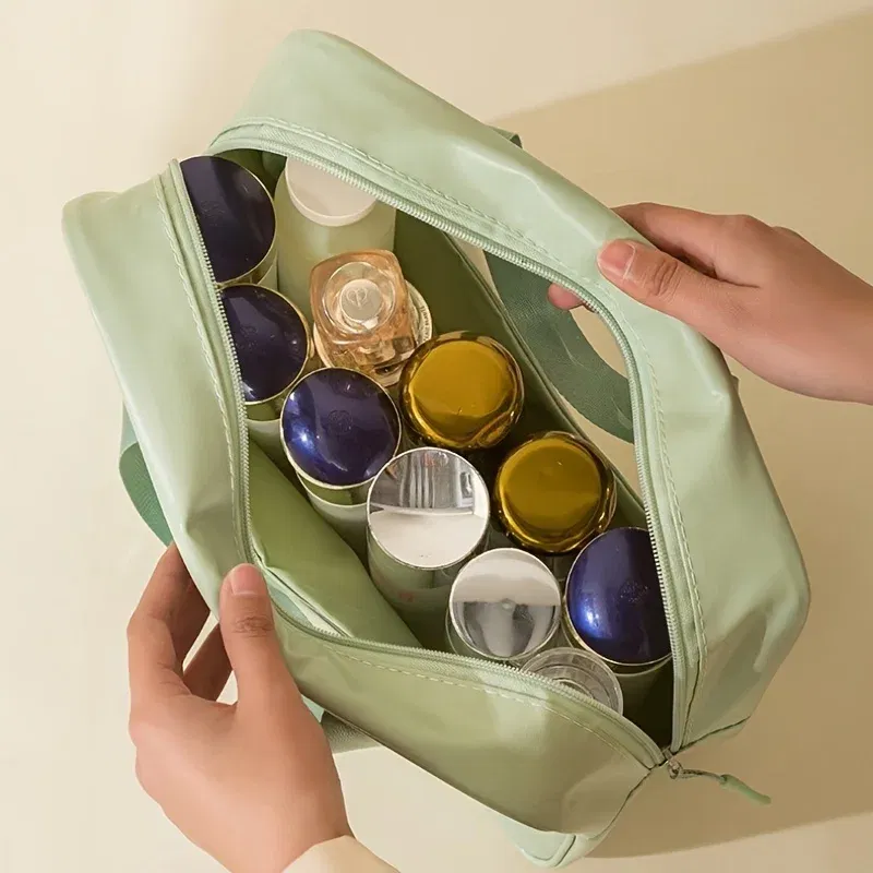 Color: Yellow, Ships From: CHINA - 3 Pcs Portable Transparent Cosmetic Bag Set, Makeup Organizer Bags With Zipper And Handle, Fashionable Women's Travel Toiletry