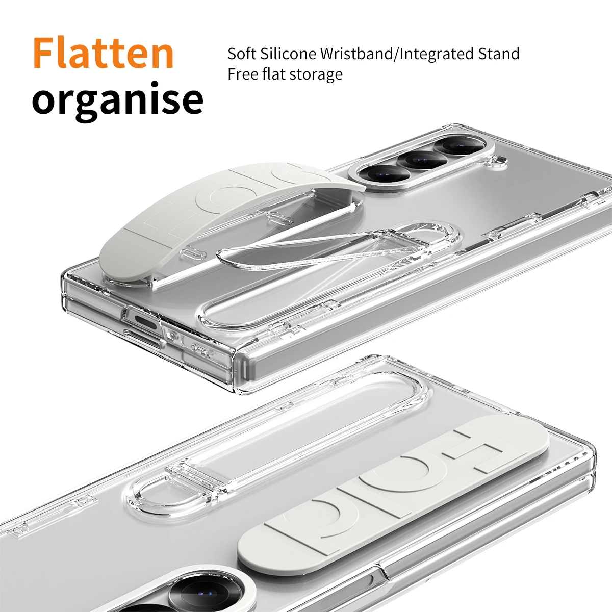 Color: Blue, Material: ABS - Touch Pen Case For Samsung Galaxy Z Fold 6 5 4 3 Skin Friendly Folding Hinge with Elastic Wrist Band Screen Tempered Film Cover