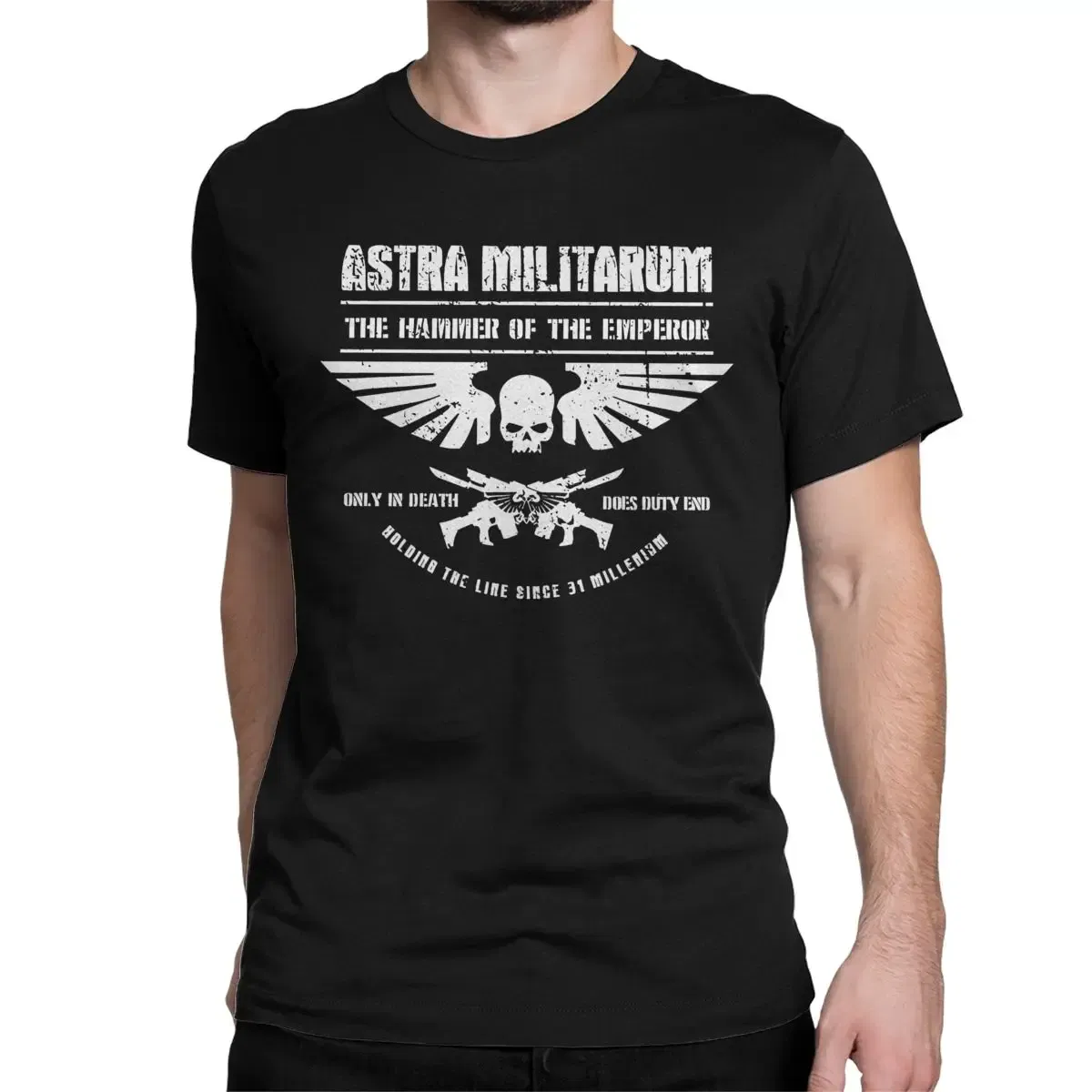 Color: PURPLE, Size: L - Awesome Adeptus Astartes T-Shirt Men Women's O Neck Pure Cotton T Shirts W-Warhammer 40k Short Sleeve Tee Shirt 6XL Tops