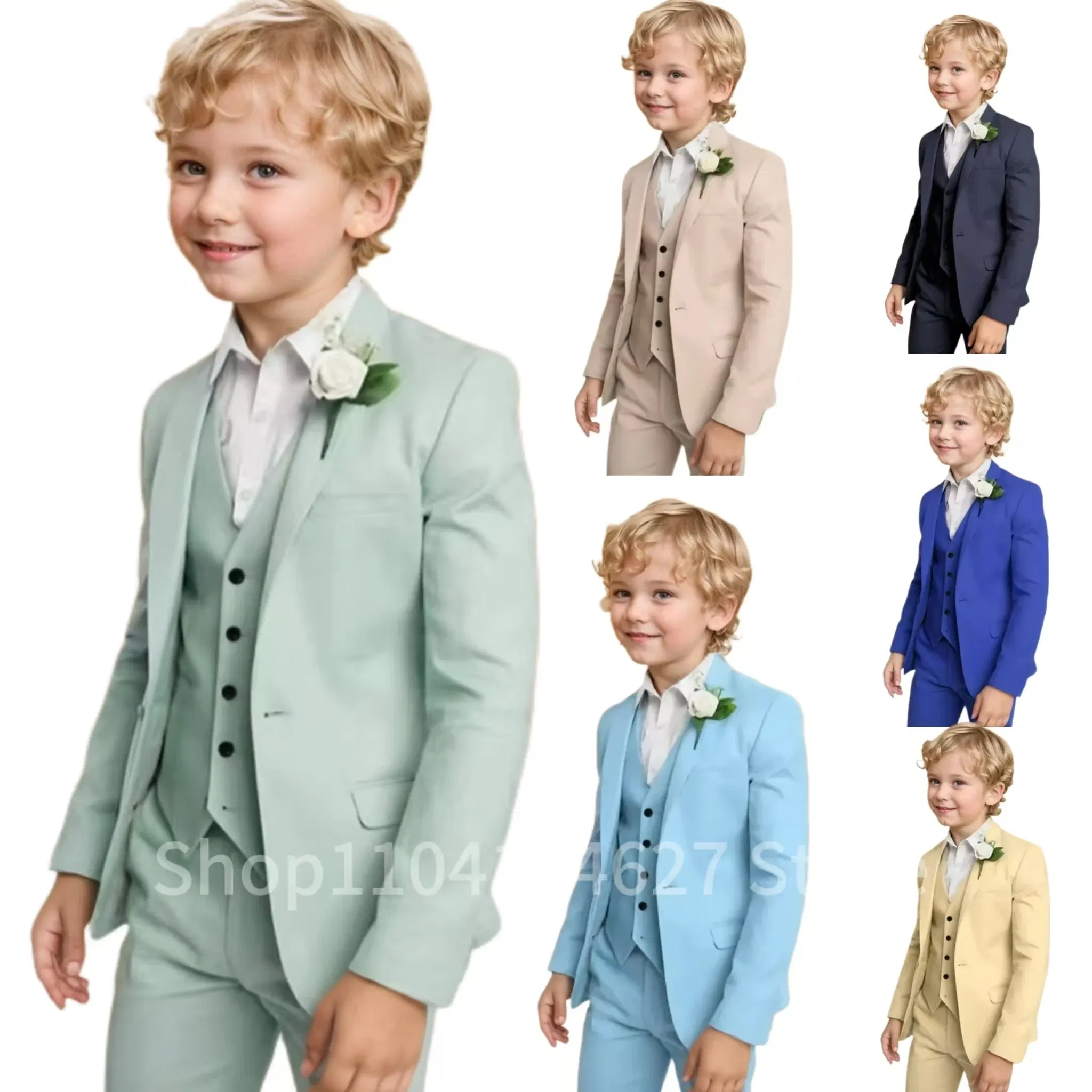 Formal Boys Suit 2 Pieces Blazer And Pants Set Elegant Wedding Summer Beach Prom  Elegant Classic? Tuxedo Children Dresses